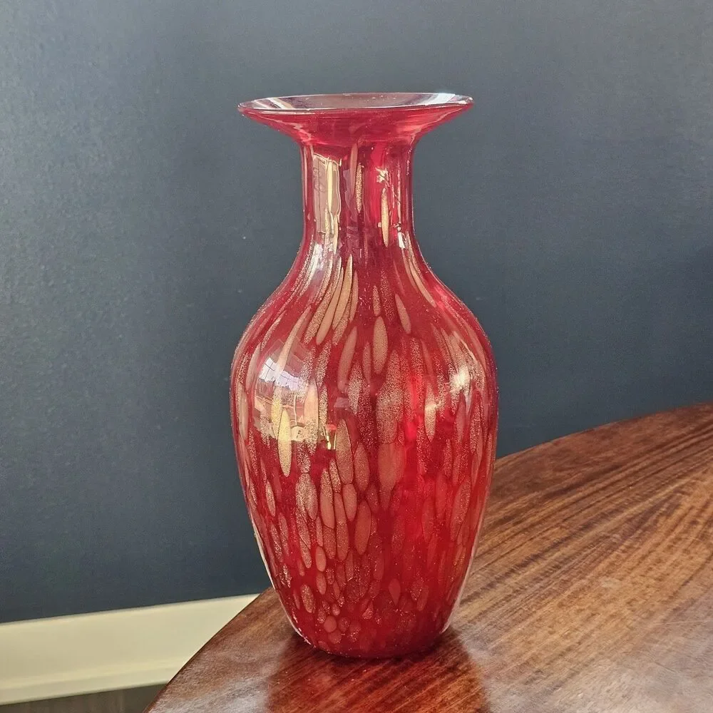Vintage Murano Style Hand Blown Glass Vase 15